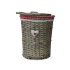 Coş rotund din salcie cu textil 450x570 mm, rosu