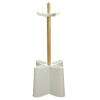 Cuier cu baza din plastic şi bara de lemn 275x275x780 mm, alb