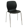 Scaun din plastic şi picioare din oțel cromat, 530x540x835 mm, negru