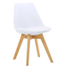 Scaun din plastic, şezut din buretă şi picioare din lemn, 480x550x800 mm