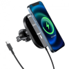 HOCO CA90 Powerful magnetic wireless charging car holder Black