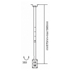 Ceiling Mount Reflecta PALLAS Extend 150, Silver 23"-70", Rotational, max.75kg.