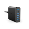 Wall Charger Cellular, 5USB, QC + PD, 60W, Black