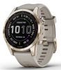 Smartwatch Garmin Fenix 7S Sapphire Solar Cream Gold Titanium with Light Sand Band