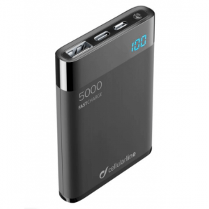 Cellularline Power Bank, 5000mAh, HD Polimer Battery