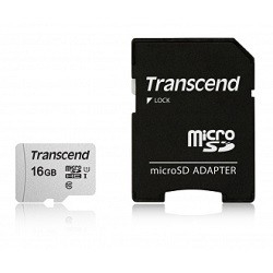 16GB MicroSD (Class 10) UHS-I (U1), Transcend