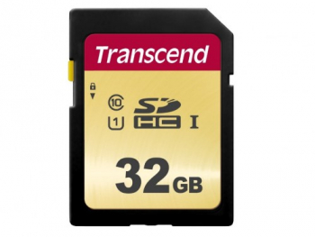 32GB  SDHC Card (Class 10) UHS-I, U1, Transcend 500S