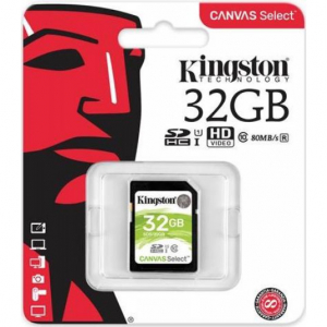 32GB SD Class10 UHS-I Kingston Canvas Select, 400x, Up to: 80MB/s