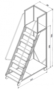 Scara cu platforma Gama Cirrus 1898x1512x700 mm