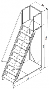 Scara cu platforma Gama Cirrus 2148x1656x690 mm