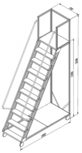 Scara cu platforma Gama Cirrus 2398x1800x700 mm