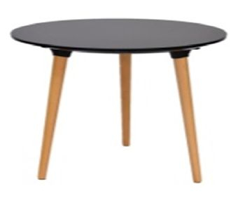 Masă cu suprafaţă şi picioare din lemn, 400x450 mm, negru