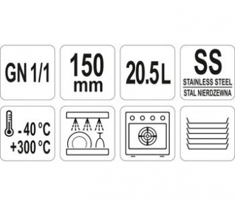 Recipient din oțel inoxidabil GN 1/1 150