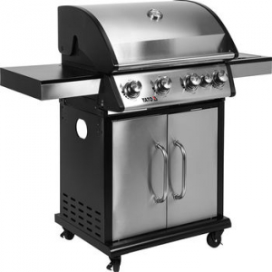 Grătar gaz BBQ 4 + 1 oțel inoxidabil 16,5 kW