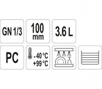 Recipient GN 13 100 mm PC