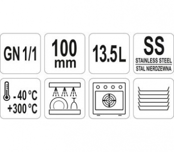 Recipient din oțel inoxidabil GN 11 100