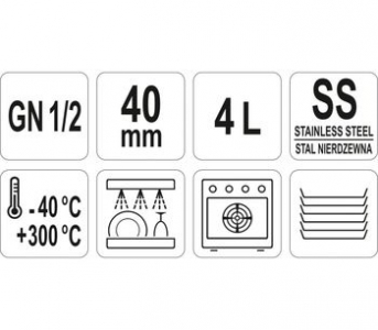 Recipient din oțel inoxidabil GN 12 40