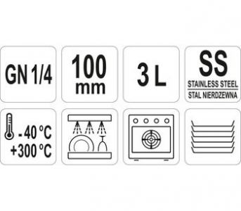 Recipient din oțel inoxidabil GN 14 100