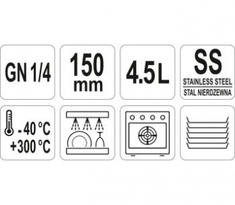 Recipient din oțel inoxidabil GN 14 150