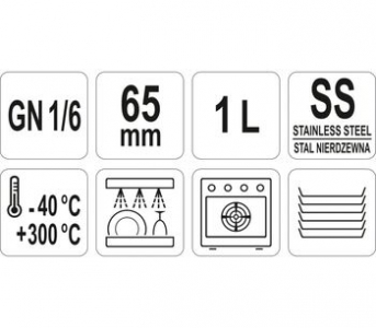 Recipient din oțel inoxidabil GN 16 65