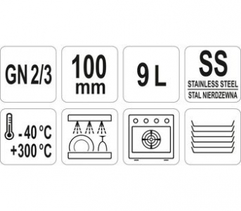 Recipient din oțel inoxidabil GN 23 100