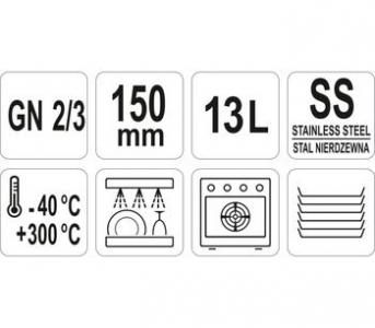 Recipient din oțel inoxidabil GN 23 150