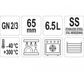 Recipient din oțel inoxidabil GN 23 65