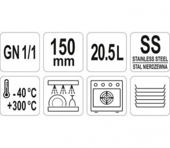 Recipient din oțel inoxidabil perforat GN 11 150