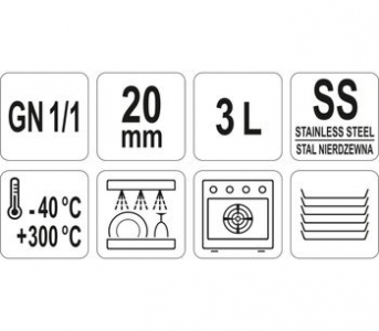 Recipient din oțel inoxidabil perforat GN 11 20