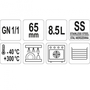 Recipient din oțel inoxidabil perforat GN 11 65