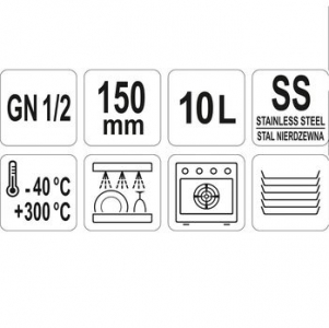 Recipient din oțel inoxidabil perforat GN 12 150