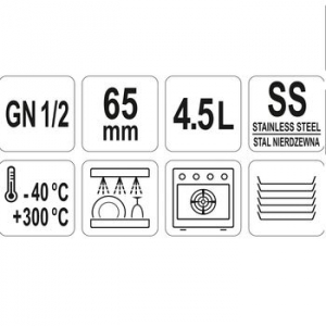 Recipient din oțel inoxidabil perforat GN 12 65