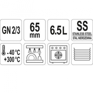 Recipient din oțel inoxidabil perforat GN 23 65