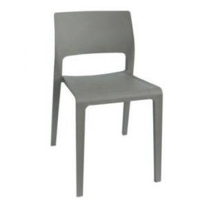 Scaun din plastic cu spate plat, gri