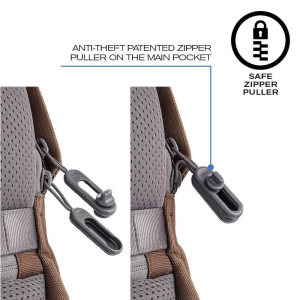 Backpack Bobby Soft, anti-theft, P705.796 for Laptop 15.6" & City Bags, Brown