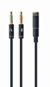  Gembird CCA-418M 3.5 mm 4-pin F to 2 x 3.5 mm stereo plug adapter M