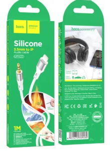 HOCO UPA22 iP silicone digital AUX cable White