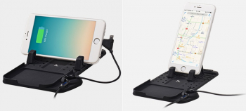 Silicone Car Holder Hoco, With Charging, CA1, Black