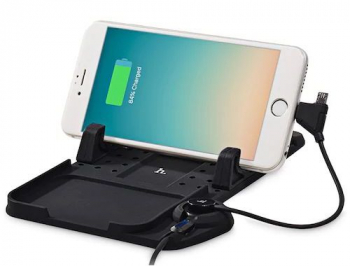 Silicone Car Holder Hoco, With Charging, CA1, Black