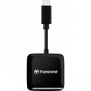 Card Reader Transcend "TS-RDC3" Black, USB3.0 Type-C (1xUSB-C 3.0 to 1x microSD, 1x SD-Card)