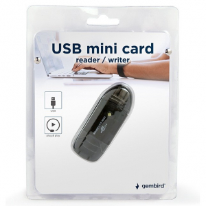 USB2.0 Card Reader Gembird "FD2-SD-1", Supports all SD, MMC and RS-MMC cards, USB stick