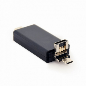 Type-C/MicroSD/USB2.0 Card Reader SD, microSD,  Gembird "UHB-CR3IN1-01"