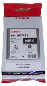 Ink Cartridge Canon PFI-102MBk matte black,130ml for iPF765,760,755,750,720,710,700,655,650,610,605