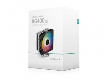 AC Deepcool "AG400 BK ARGB" (≤31.6dB, 500-2000RPM, 75.89 CFM, 120mm, ARGB, 220W, 4x6mm, 614g.)