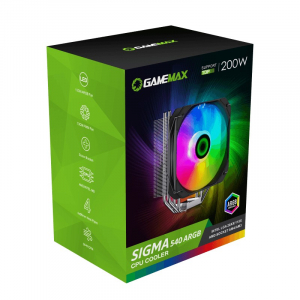 AC Gamemax "Sigma 540" (18-26.3dBA, 800-1600RPM, 38-81CFM, 130mm, PWM, 4x6mm, 200W, 700g.)