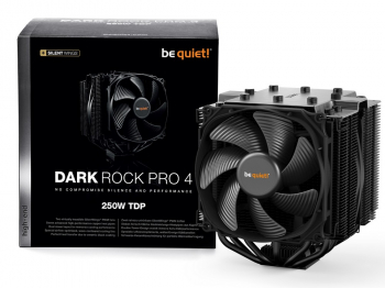 AC be quiet! "Dark Rock Pro 4" (12.8-24,3dBA, 1500RPM, 2x135/120mm, PWM, 250W, 7x6mm, 1130g.)