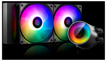 AIO Liquid Cooling Deepcool "CASTLE 240 RGB V2" (≤30 dB(A), 69.34 CFM, 2x120mm, RGB LED, 1426g.)