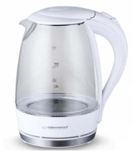 Kettle Esperanza SALTO ANGEL EKK011W  Glass White with LED light