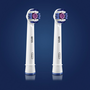 Acc Electric Toothbrush Braun 3D WHITE 2 PCS