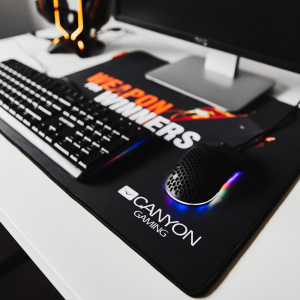Gaming Mouse Pad Canyon MP-8, 500 x 420 x 3 mm, Anti-fraying stitching, Anti-slip rubber base, Black